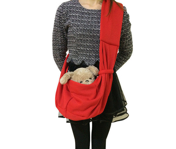 HKM-4507965 One-Shoulder Messenger Pet Backpack for Small Dogs and Puppies - Soft Fleece and Cotton, Multiple Colors Available