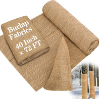HKM-450835 Natural Jute Burlap Roll 40 x 72 Inches for Garden Tree Wrap and Plant Protection