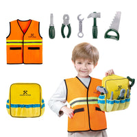 HKM-450899 Engineer Role Play Toy Set for Kids - Uniform & Tool Backpack for Preschool Cosplay (Ages 5+)