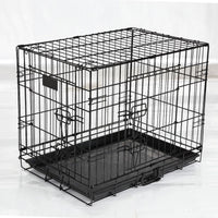 HKM-4509373 Folding Wire Cage for Large Pets - High Gloss Black, 18 Inches (49*28*34cm)