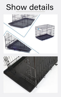 HKM-4509373 Folding Wire Cage for Large Pets - High Gloss Black, 18 Inches (49*28*34cm)