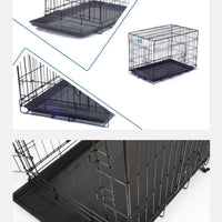 HKM-4509373 Folding Wire Cage for Large Pets - High Gloss Black, 18 Inches (49*28*34cm)