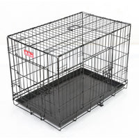 HKM-4509373 Folding Wire Cage for Large Pets - High Gloss Black, 18 Inches (49*28*34cm)