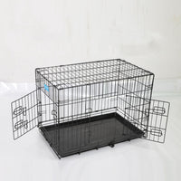 HKM-4509373 Folding Wire Cage for Large Pets - High Gloss Black, 18 Inches (49*28*34cm)