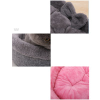 HKM-4509757 Heart-Shaped Pet Nest Bed for Small and Medium Cats and Dogs in Linen and Arctic Wool