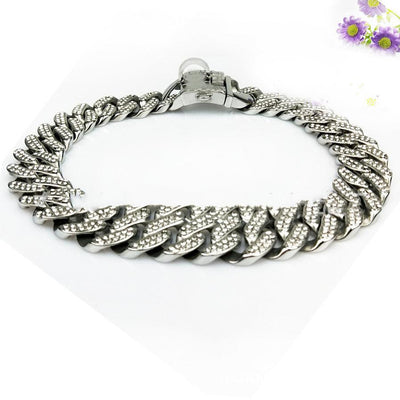 HKM-451027 Diamond Dog Chain Necklace ¨C Stylish and Reflective Accessory for Your Pet (Multiple Sizes Available)