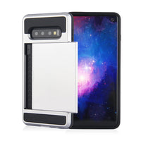 HKM-451027 Dual Layer Shockproof Phone Case with Card Slots for Samsung Galaxy S10, S9, Note 10, and Others
