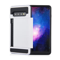 HKM-451027 Dual Layer Shockproof Phone Case with Card Slots for Samsung Galaxy S10, S9, Note 10, and Others