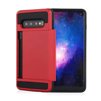 HKM-451027 Dual Layer Shockproof Phone Case with Card Slots for Samsung Galaxy S10, S9, Note 10, and Others