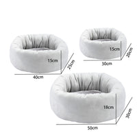 HKM-4511549 Cozy Round Pet Nest Bed with Super Soft Flannel and Rabbit Fleece for Cats and Dogs