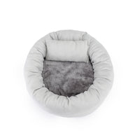 HKM-4511549 Cozy Round Pet Nest Bed with Super Soft Flannel and Rabbit Fleece for Cats and Dogs