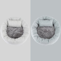 HKM-4511549 Cozy Round Pet Nest Bed with Super Soft Flannel and Rabbit Fleece for Cats and Dogs