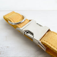 HKM-4513469 Adjustable Yellow Velvet Dog Collar - Comfortable Polyester Pet Accessory