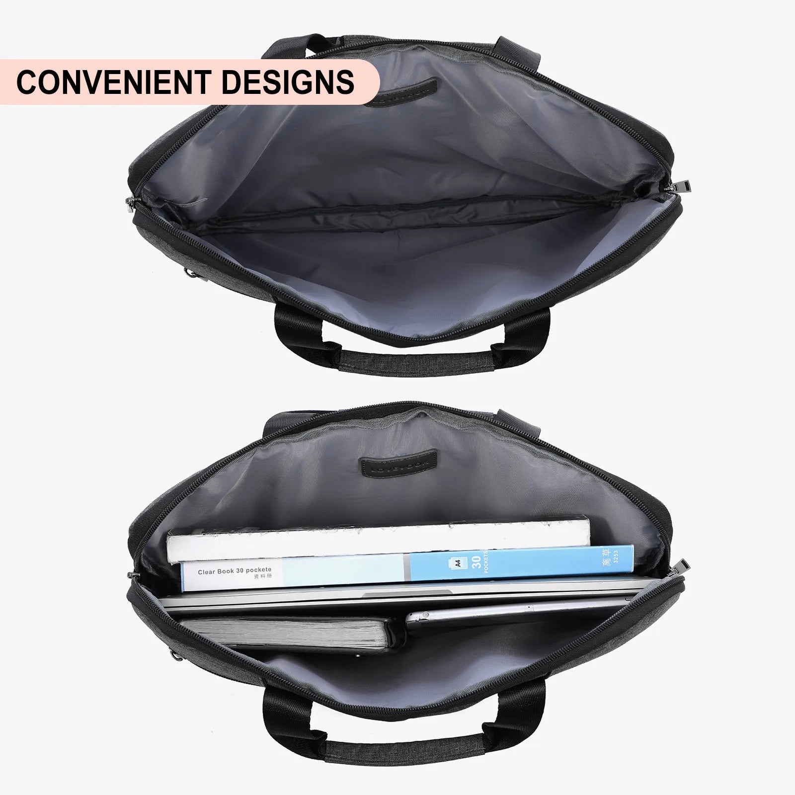 HKM-451347 Women's Laptop Bag for 15.6 Inch Laptop - Stylish Computer Briefcase with 4 Compartments for Work and Travel