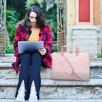HKM-451347 Women's Laptop Bag for 15.6 Inch Laptop - Stylish Computer Briefcase with 4 Compartments for Work and Travel
