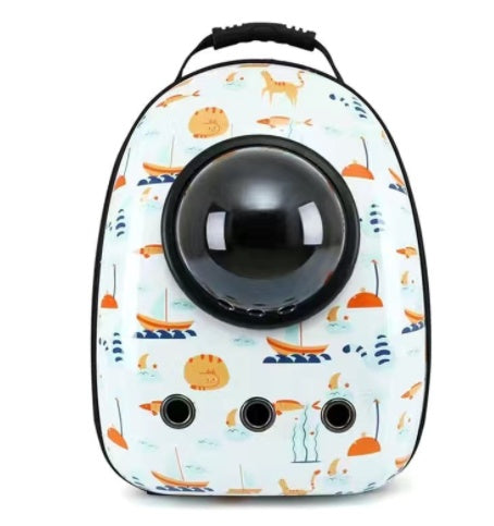 HKM-4513725 Portable Pet Backpack with Transparent Cover and Ventilation Holes for Cats and Dogs