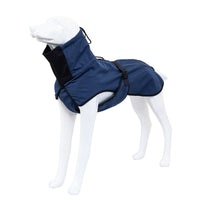 HKM-4513853 Large Dog Raincoat Vest - Waterproof Cloth Apparel for Dogs in Black, Navy Blue, Red, and Pattern Options, Sizes XS to XXL