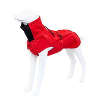 HKM-4513853 Large Dog Raincoat Vest - Waterproof Cloth Apparel for Dogs in Black, Navy Blue, Red, and Pattern Options, Sizes XS to XXL