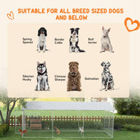 HKM-4515133 Large Outdoor Dog Kennel with Waterproof UV-Resistant Roof - 19.7' x 7.5' x 7.5'
