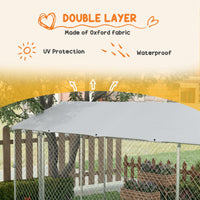 HKM-4515133 Large Outdoor Dog Kennel with Waterproof UV-Resistant Roof - 19.7' x 7.5' x 7.5'