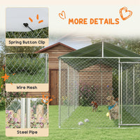 HKM-4515133 Large Outdoor Dog Kennel with Waterproof UV-Resistant Roof - 19.7' x 7.5' x 7.5'