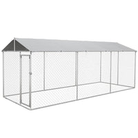 HKM-4515133 Large Outdoor Dog Kennel with Waterproof UV-Resistant Roof - 19.7' x 7.5' x 7.5'