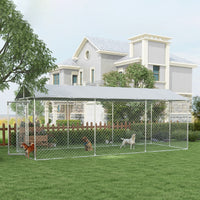 HKM-4515133 Large Outdoor Dog Kennel with Waterproof UV-Resistant Roof - 19.7' x 7.5' x 7.5'