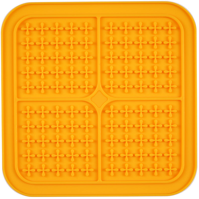 HKM-4515261 Silicone Pet Licking and Slow Feeding Pad - Dog Bone & Cross Designs, Multiple Colors