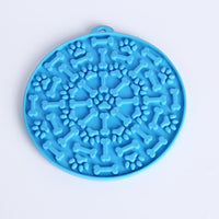 HKM-4515261 Silicone Pet Licking and Slow Feeding Pad - Dog Bone & Cross Designs, Multiple Colors