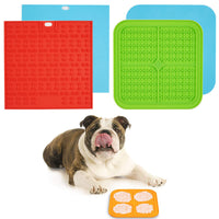 HKM-4515261 Silicone Pet Licking and Slow Feeding Pad - Dog Bone & Cross Designs, Multiple Colors