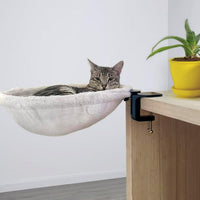 HKM-4515517 Adjustable Ergonomic Cat Hammock Bed - 42.5cm Diameter - White Plastic