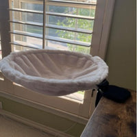 HKM-4515517 Adjustable Ergonomic Cat Hammock Bed - 42.5cm Diameter - White Plastic
