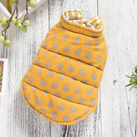 HKM-4515901 Reversible Warm Cotton Dog Vest in Yellow, Blue, and Pink