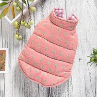 HKM-4515901 Reversible Warm Cotton Dog Vest in Yellow, Blue, and Pink