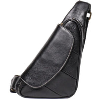 HKM-451667 Leather Men's Outdoor Leisure Chest Bag in Black and Coffee
