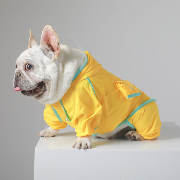 HKM-4517821 All-Weather Raincoat for Small and Medium-Sized Dogs - Available in Yellow, Gray, Green