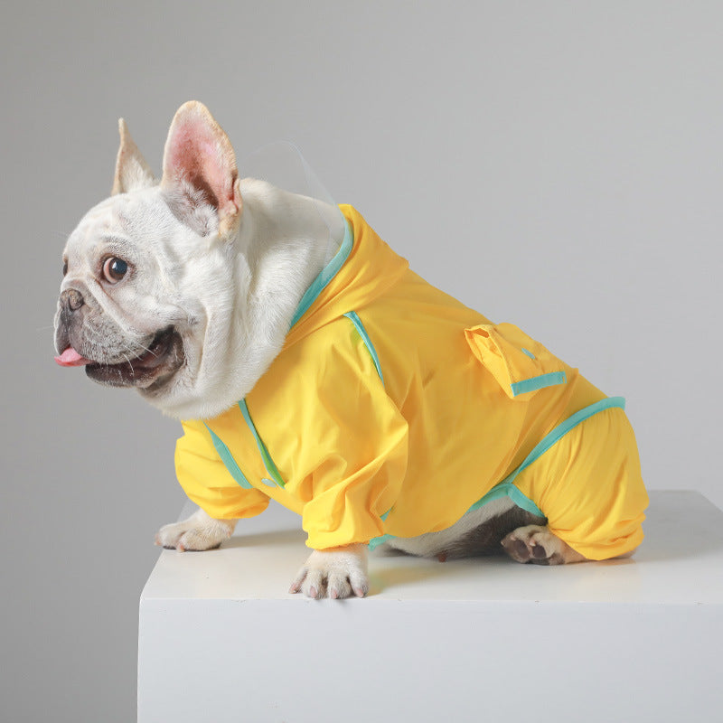 HKM-4517821 All-Weather Raincoat for Small and Medium-Sized Dogs - Available in Yellow, Gray, Green