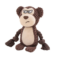HKM-4518077 Interactive Plush Hippo Dog Toy with Sound and Rope for Tug of War Training