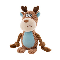 HKM-4518077 Interactive Plush Hippo Dog Toy with Sound and Rope for Tug of War Training