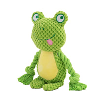 HKM-4518077 Interactive Plush Hippo Dog Toy with Sound and Rope for Tug of War Training