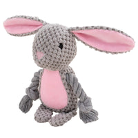 HKM-4518077 Interactive Plush Hippo Dog Toy with Sound and Rope for Tug of War Training