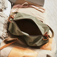 HKM-451859 Canvas Sling Travel Weekender Bag with Leather Handles - 38*23*19cm