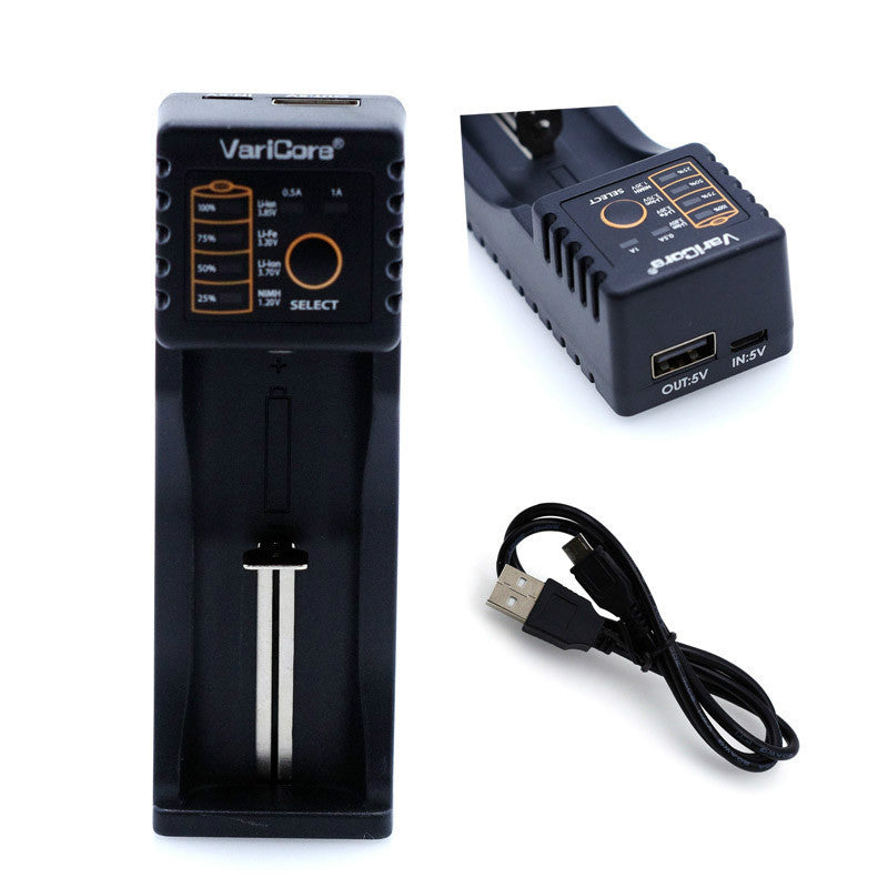 HKM-451859 Universal V10 18650 Battery Charger for Lithium and NiMH Batteries, Multiple Charging Options and Smart Monitoring