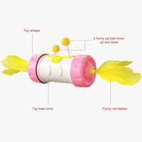 HKM-4518717 Interactive Feather Chasing Toy for Cats - Engaging Pole Tumbler Puzzle for Kittens