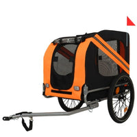HKM-4518845 Large Folding Bike Trailer for Dogs, All-Terrain Pet Carrier, 120LB Capacity, Durable Steel Frame, Ideal for Cycling, Jogging, and Outdoor Adventures