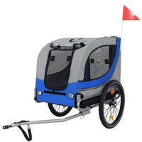 HKM-4518845 Large Folding Bike Trailer for Dogs, All-Terrain Pet Carrier, 120LB Capacity, Durable Steel Frame, Ideal for Cycling, Jogging, and Outdoor Adventures