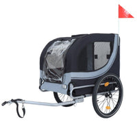 HKM-4518845 Large Folding Bike Trailer for Dogs, All-Terrain Pet Carrier, 120LB Capacity, Durable Steel Frame, Ideal for Cycling, Jogging, and Outdoor Adventures
