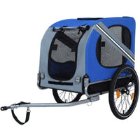 HKM-4518845 Large Folding Bike Trailer for Dogs, All-Terrain Pet Carrier, 120LB Capacity, Durable Steel Frame, Ideal for Cycling, Jogging, and Outdoor Adventures