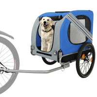 HKM-4518845 Large Folding Bike Trailer for Dogs, All-Terrain Pet Carrier, 120LB Capacity, Durable Steel Frame, Ideal for Cycling, Jogging, and Outdoor Adventures