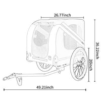 HKM-4518845 Large Folding Bike Trailer for Dogs, All-Terrain Pet Carrier, 120LB Capacity, Durable Steel Frame, Ideal for Cycling, Jogging, and Outdoor Adventures